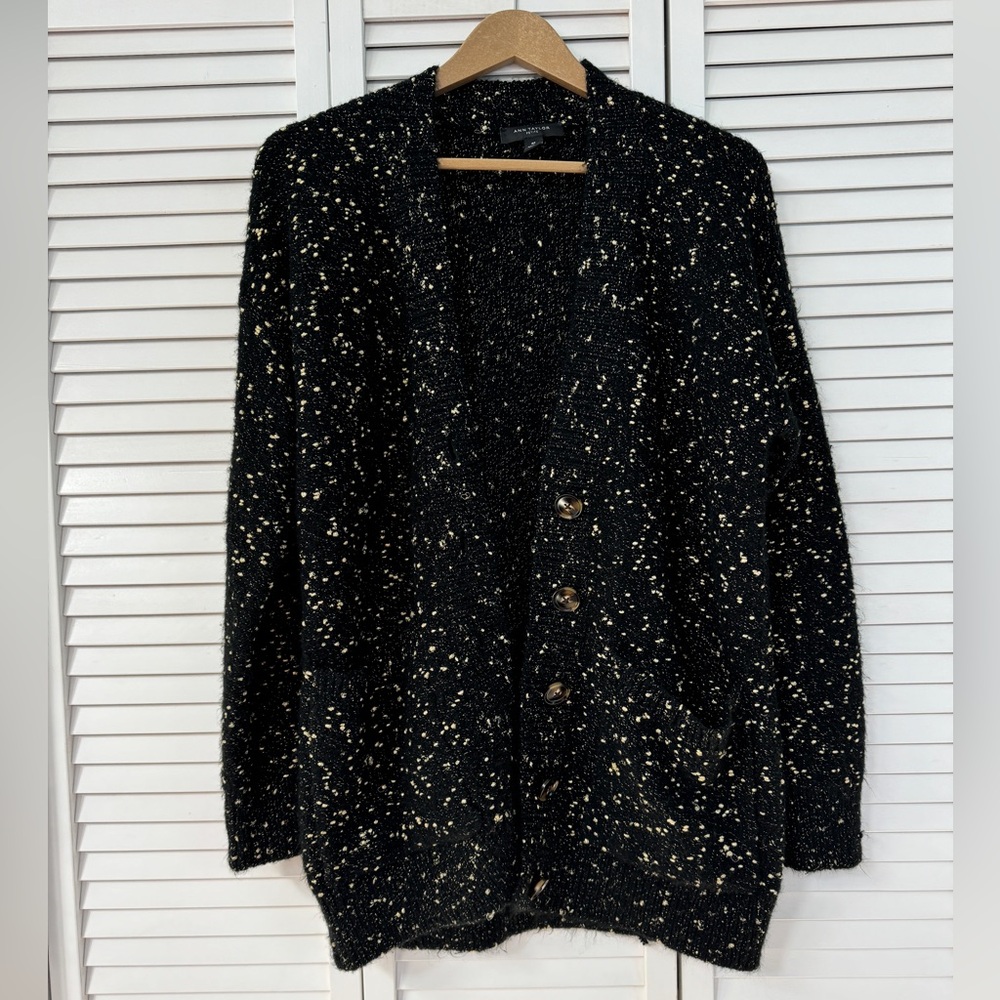Black and gold Ann Taylor thick cardigan